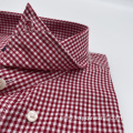 Red checked TC hidden button-down shirt